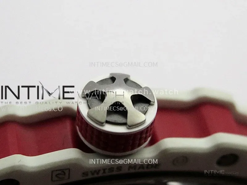 RM67-02 Charles White NTPT Umi Office 1:1 Beat Edition Red/White Skeleton Dial On Red Nylon strap CRMA7 Clone V2