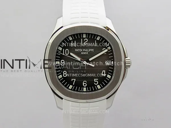 Aquanaut 5167 SS DDF 1:1 Best Edition Black Dial On White Rubber Strap Super Clone DD324