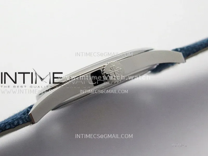 Calatrava 6007A SS 3KF 1:1 Best Edition Blue Dial on Blue Leather Strap A324 Super Clone V2