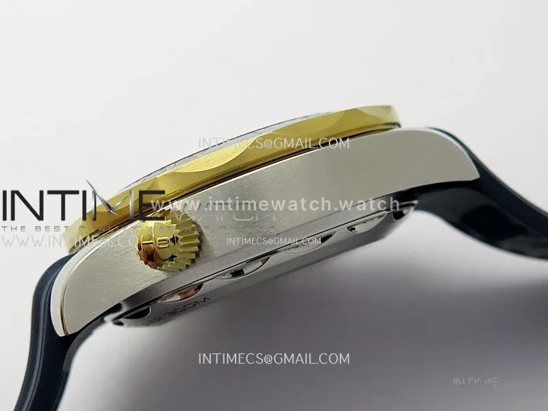 Seamaster 300M Chrono Blue Ceramic Bezel SS/YG N1F 1:1 Best Edition Blue Dial on Blue Rubber Strap A9900