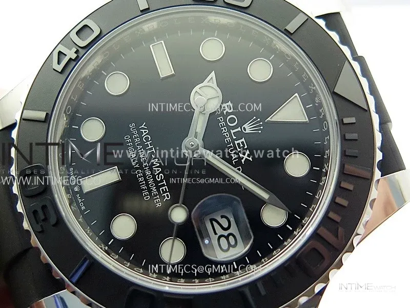 Yacht-Master 226559 Weight PG/Tungsten Gold WF 1:1 Best Edition Black Ceramic Bezel on Oysterflex Rubber Strap VS3235