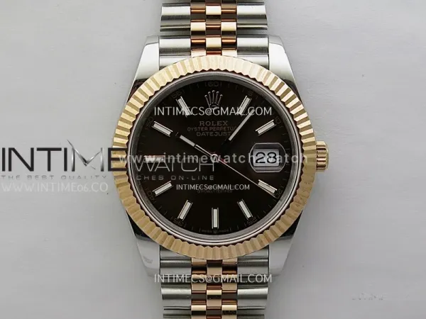 DateJust 126331 904L SS/RG JDF 1:1 Best Edition Brown Dial Stick Markers on Jubilee SS/RG Bracelet