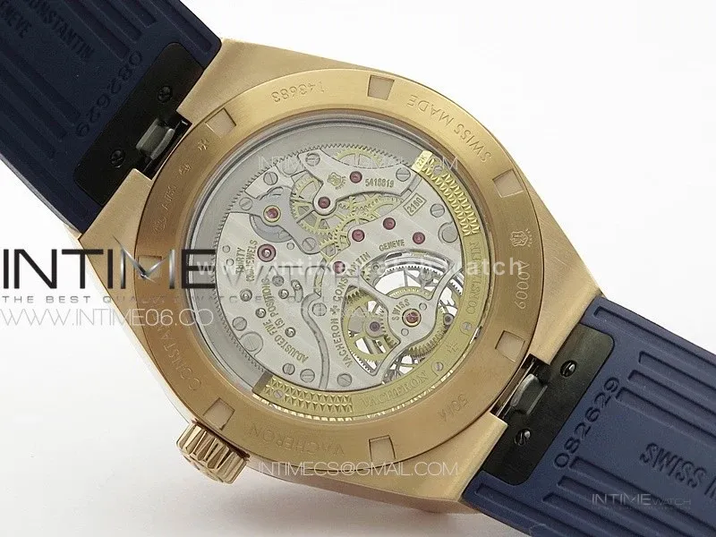 Overseas Tourbillon RG BBS Best Edition Blue Dial on Blue Rubber Strap