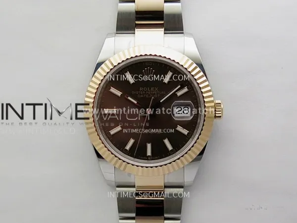 DateJust 41 126331 ARF 1:1 Best Edition 904L Steel Brown Dial on SS/RG Oyster Bracelet SH3235（Gain Weight）