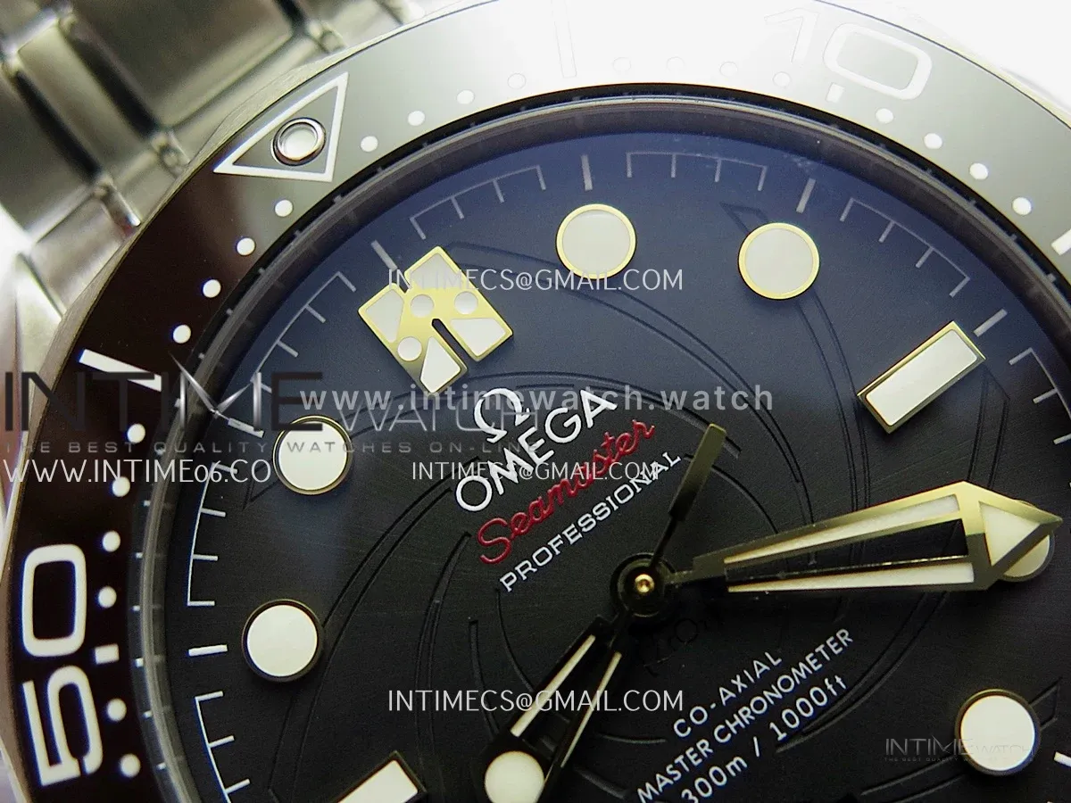 Seamaster Diver 300M 007 Free Sprung ORF 1:1 Black Dial On SS/RG Bracelet Asian Super Clone 8800