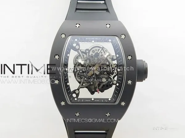 RM055 Real Ceramic Case KUF Best Edition Black Crown on Black Rubber Strap MIYOTA8215