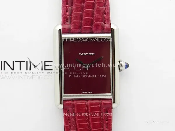 Tank Louis Ladies 25mm SS 8848F 1:1 Best Edition Red Dial on Red Croco Leather Strap Ronda Quartz