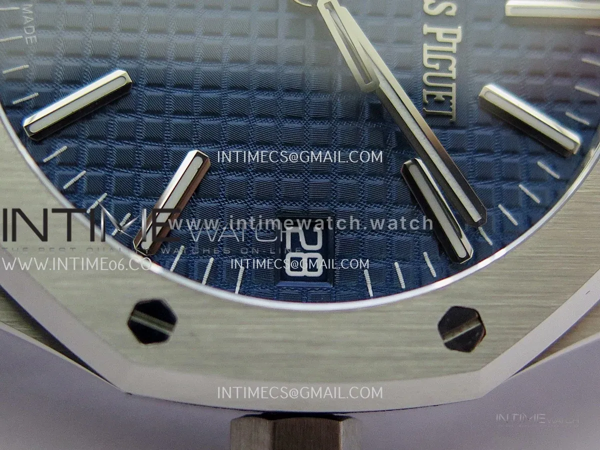 Royal Oak 41mm 15510 SS JF 1:1 Best Edition Blue Dial On SS Bracelet Super Clone DD4302 (Free Sprung Look)