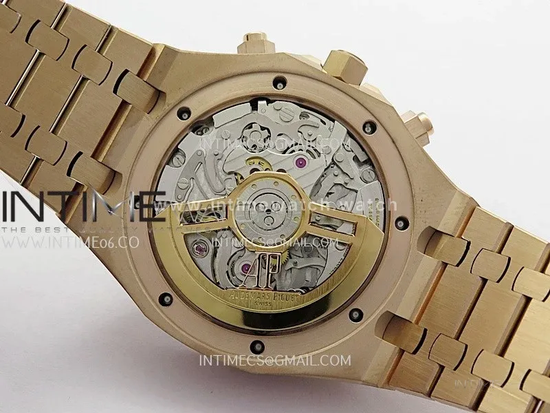 Royal Oak Chrono 26240 RG Gain Weight V2 DDF 1:1 Best Edition Blue Dial RG Bracelet Super Clone DD4401 (SW Dial)