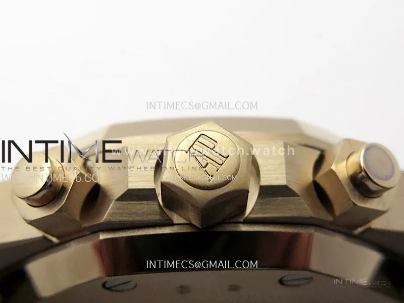 Royal Oak Chrono 26331ST RG IPF 1:1 Best Edition Blue Dial rose gold subdial on Blue Leather Strap A7750