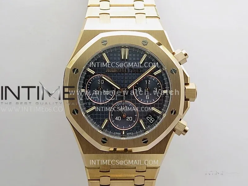 Royal Oak Chrono 26240 RG Gain Weight V2 DDF 1:1 Best Edition Blue Dial RG Bracelet Super Clone DD4401 (SW Dial)