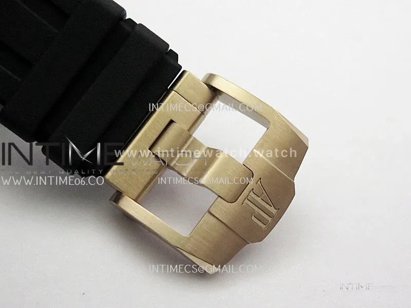 Royal Oak Offshore 43mm 26420 Ceramic Bezel RG Gain Weight DDF 1:1 Black Dial On Black Rubber Strap DD4401 Super Clone