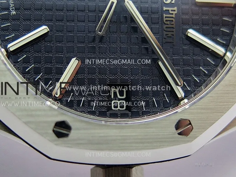 Royal Oak 41mm 15510 SS DDF 1:1 Best Edition Blue Dial On Blue Rubber Strap Super Clone DD4302