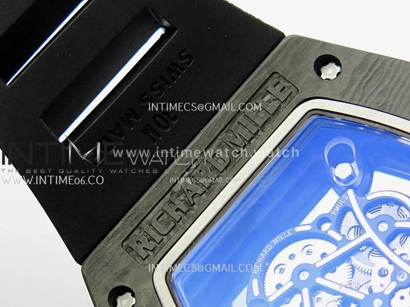 RM055 Black inner Bezel Black Crown NTPT/Ti ZF 1:1 Best Edition on Black Rubber Strap RMUL2 Super Clone