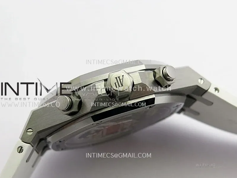 Royal Oak Chrono 26240 50th SS V2 DDF 1:1 Best Edition Silver Dial On White Rubber Strap Super Clone DD4401