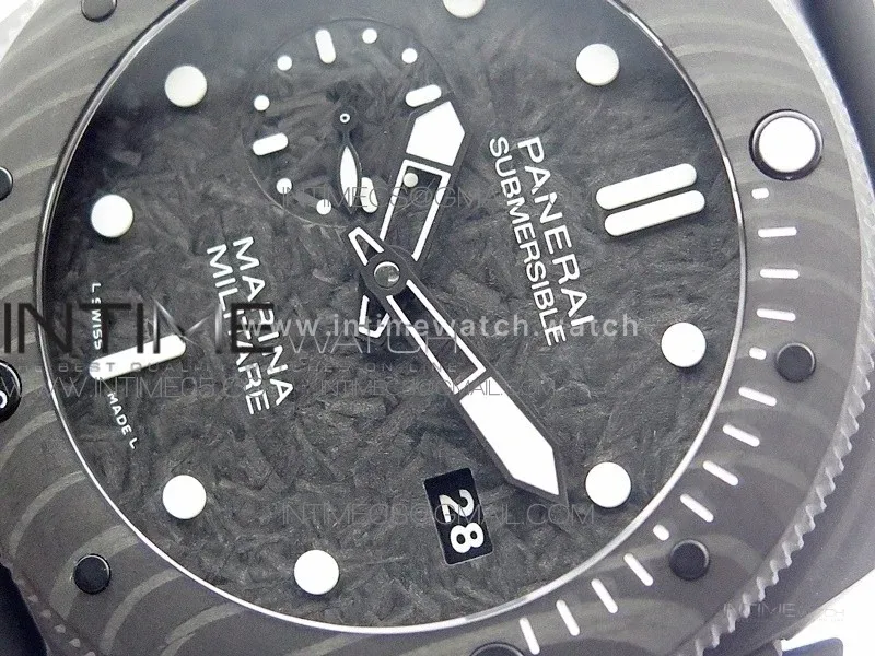 PAM979 Carbotech VSF 1:1 Best Edition Carbon Dial on Rubber Strap P.9010 Clone (Free Leather Strap)