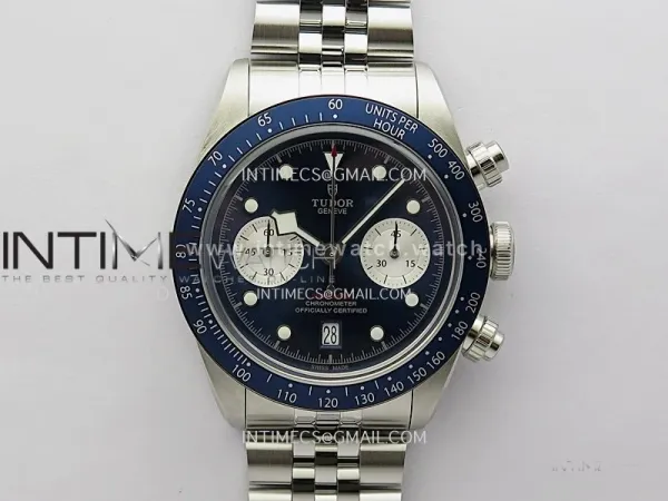 Black Bay Chrono M79360N SS ZF 1:1 Best Edition Blue Dial On SS Bracelet DD7750