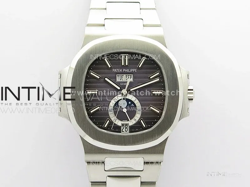 Nautilus 5726 Full Function SS PPF 1:1 Best Edition Gray Dial on SS Bracelet PPF324 (Free Tool)