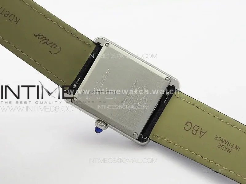 Tank Must Ladies 25mm SS K11F 1:1 Best Edition White Dial on Black Leather Strap Ronda Quartz