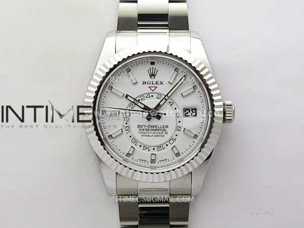 Sky-Dweller 326934 904L SS ZF 1:1 Best Edition White Dial on SS Bracelet Asian 2824