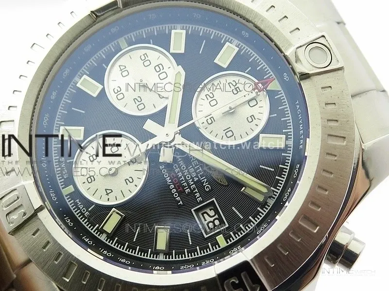 Avenger Chronograph 43mm SS B12F Best Edition Black Dial on SS Bracelet A7750