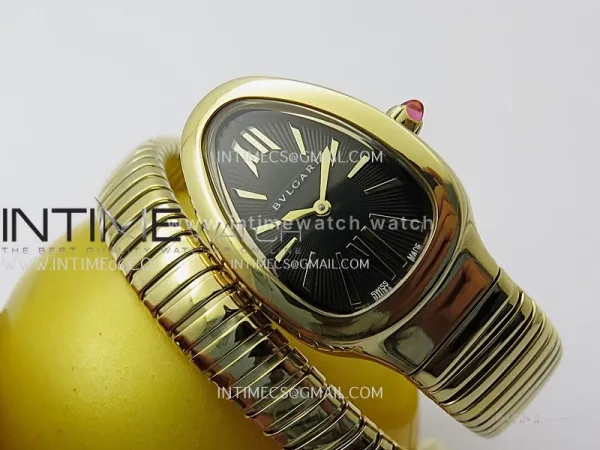 Serpenti 35mm YG BVF 1:1 Best Edition Black Dial on YG Bracelet Ronda Quartz