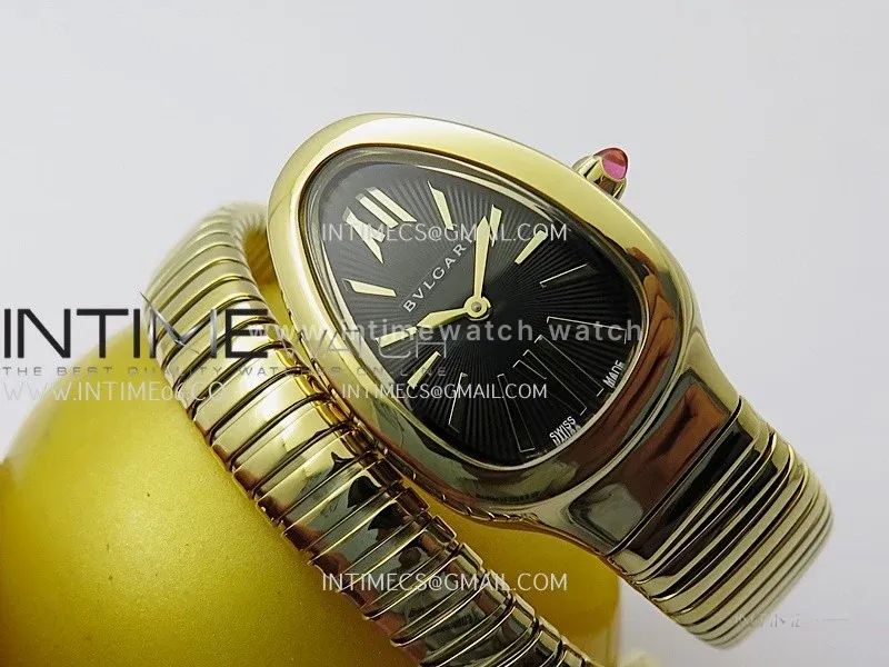 Serpenti 35mm YG BVF 1:1 Best Edition Black Dial on YG Bracelet Ronda Quartz