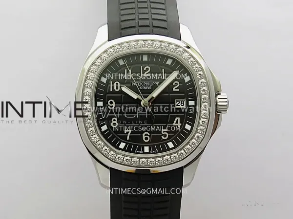Aquanaut 5267 SS PPF 1:1 Best Edition Black Textured Dial On Black Rubber Strap Ronda Quartz