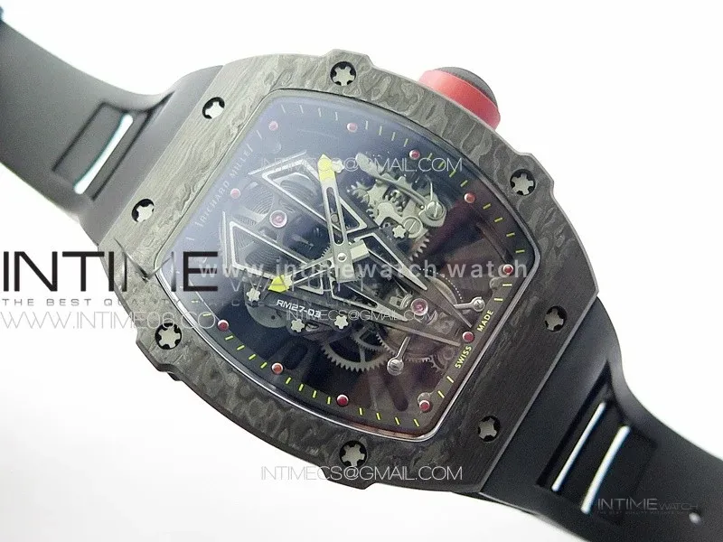 RM027-03 NTPT Real Tourbillon RMF Best Edition Skeleton Dial on Black Rubber Strap