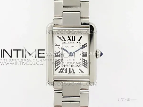 Tank Solo Ladies 25mm SS K11F 1:1 Best Edition White Dial on SS Bracelet Ronda Quartz