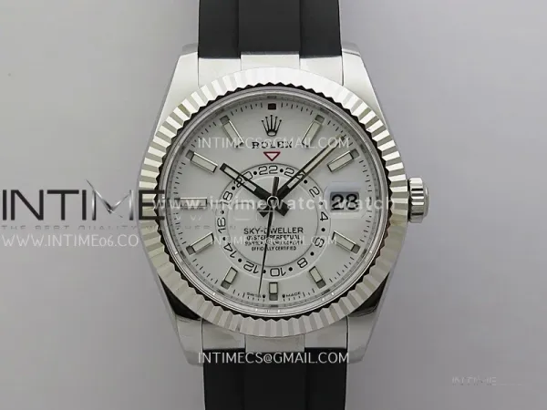 Sky-Dweller 336239 Gain Weight ZF 1:1 Best Edition White Dial on Oysterflex Rubber Strap Asian 2824