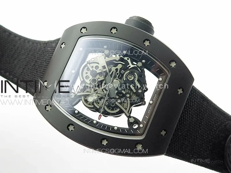 RM055 Real Ceramic Case KUF Best Edition Black Crown on Black Nylon Strap MIYOTA8215
