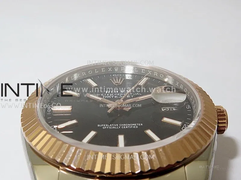 DateJust 41mm 126331 904 SS/RG ONE Factory 1:1 Black Dial Stick Markers On SS/RG Oyster Bracelet DD3235 V2