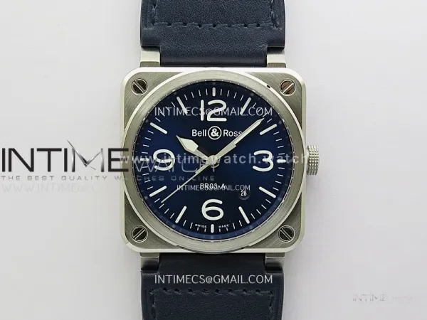 BR03A 41mm SS B12 Best Edition Blue Dial on Blue Leather Strap MIYOTA 9015