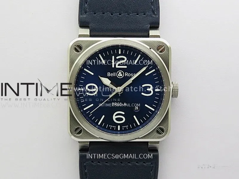 BR03A 41mm SS B12 Best Edition Blue Dial on Blue Leather Strap MIYOTA 9015