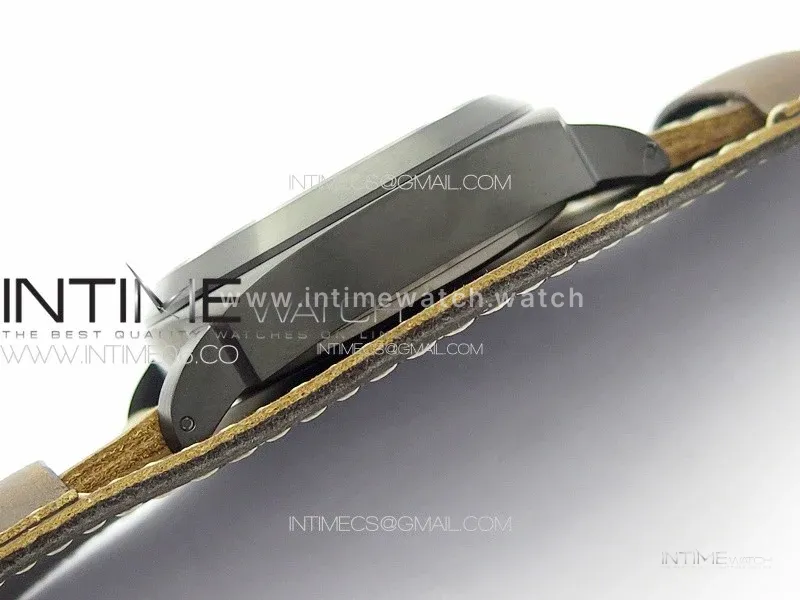 PAM779 DLC T HWF 1:1 Best Edition on Black ASSO Leather Strap A6497