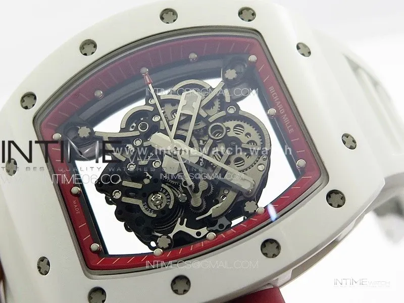 RM055 Real Ceramic Case KUF Best Edition Red Crown on White Rubber Strap MIYOTA8215