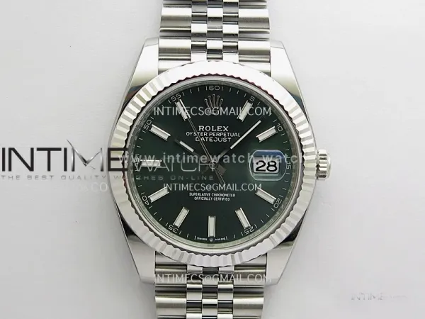 DateJust 41mm 126334 904L SS Clean Plus 1:1 Best Edition Green Dial Stick Marker On Jubilee Bracelet DD3235