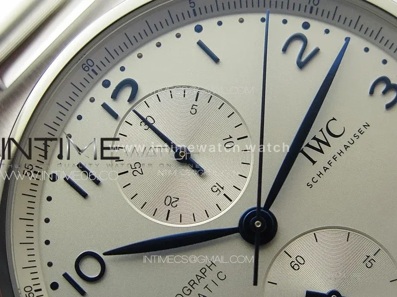 Portuguese IW371617 ZF 1:1 Best Edition SS White Dial Blue Markers on SS Bracelet A96355
