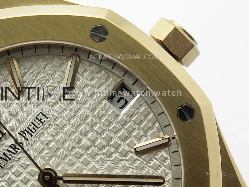 Royal Oak 41mm 15500 RG ZF 1:1 Best Edition White Textured Dial on RG Bracelet A4302