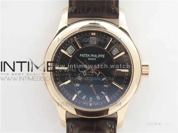 Annual Calendar Complications 5205R GRF RG Black dial on Brown leather strap
