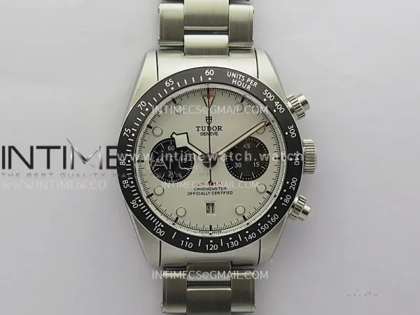Black Bay Chrono SS TWF 1:1 Best Edition White Dial on SS Bracelet A7750