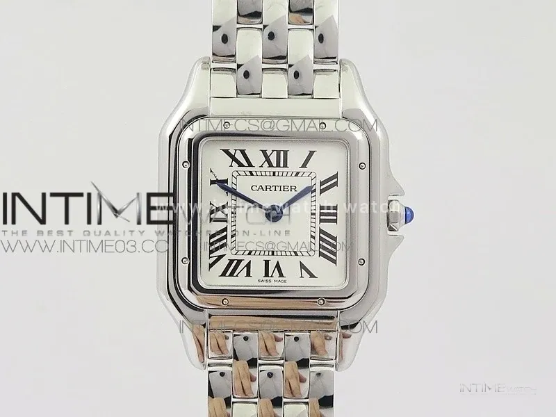 Panthère Secrete De Ladies 27mm SS BVF 1:1 Best Edition White Dial on SS Bracelet Ronda Quartz