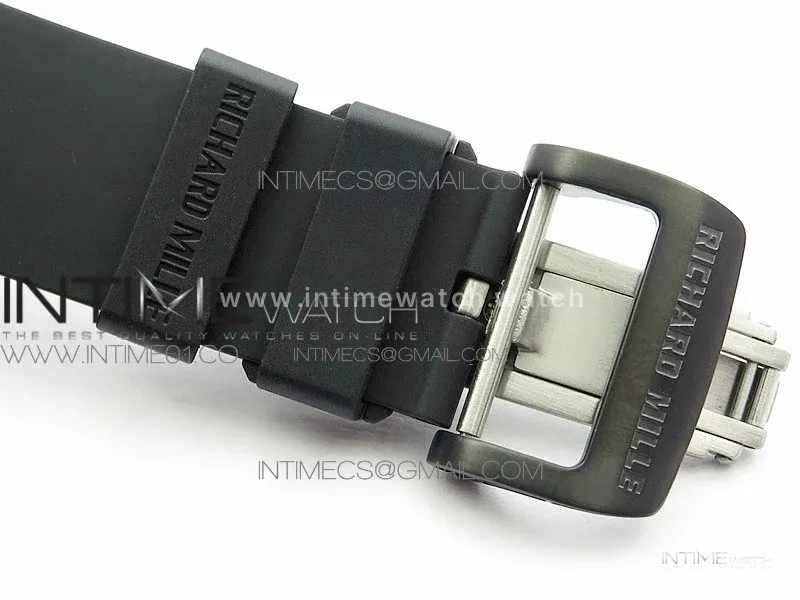 RM055 Forged Carbon Case KVF Best Edition Skeleton Dial Black Crown on Black Rubber Strap MIYOTA8215