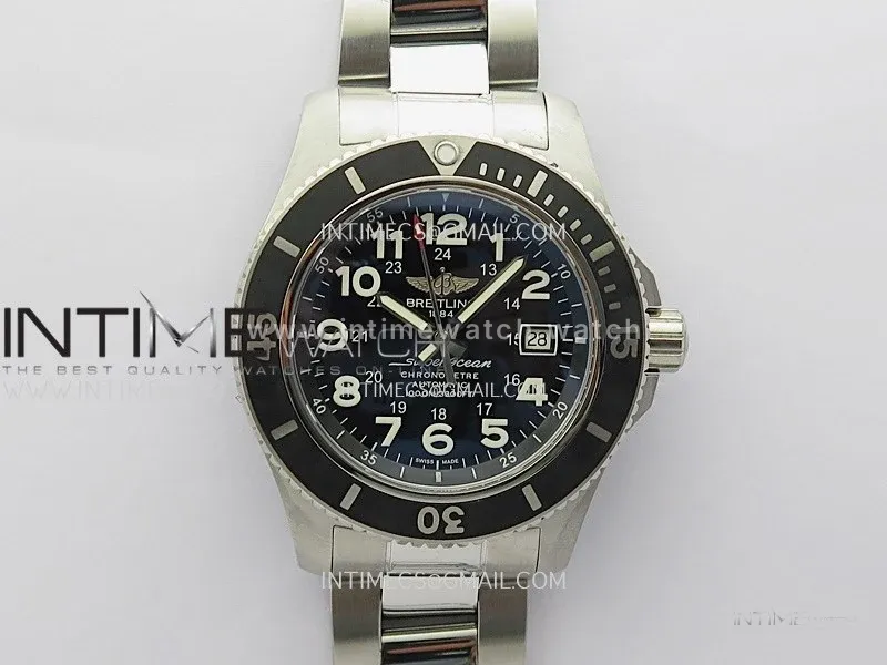 SuperOcean II 44mm TF 1:1 Best Edition Black Dial on SS Bracelet A2824