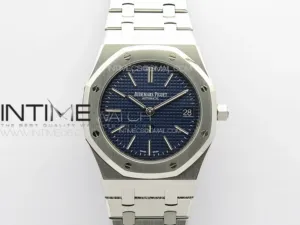 Royal Oak 39mm 15202 SS ZF 1:1 Best Edition Blue Textured Dial on SS Bracelet A2121 V2