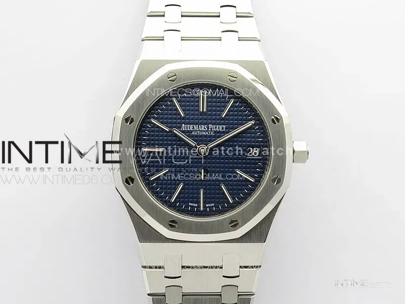 Royal Oak 39mm 15202 SS ZF 1:1 Best Edition Blue Textured Dial on SS Bracelet A2121 V2