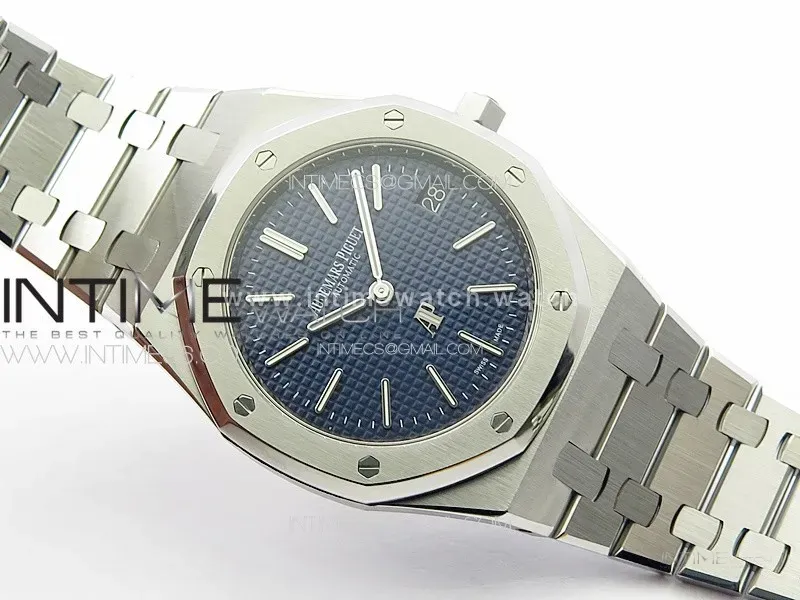 Royal Oak 39mm 15202 SS ZF 1:1 Best Edition Blue Textured Dial on SS Bracelet A2121 V2