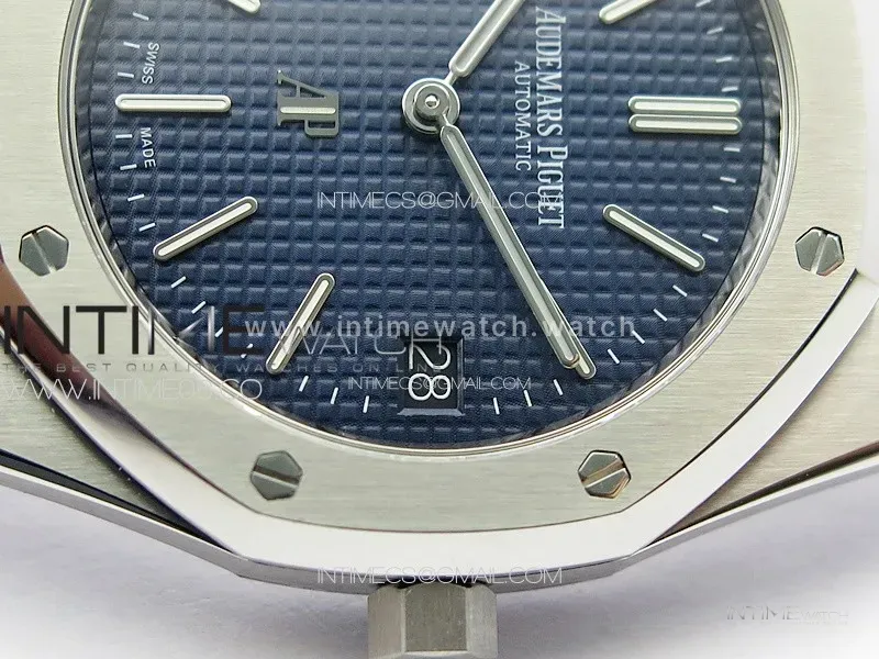 Royal Oak 39mm 15202 SS ZF 1:1 Best Edition Blue Textured Dial on SS Bracelet A2121 V2