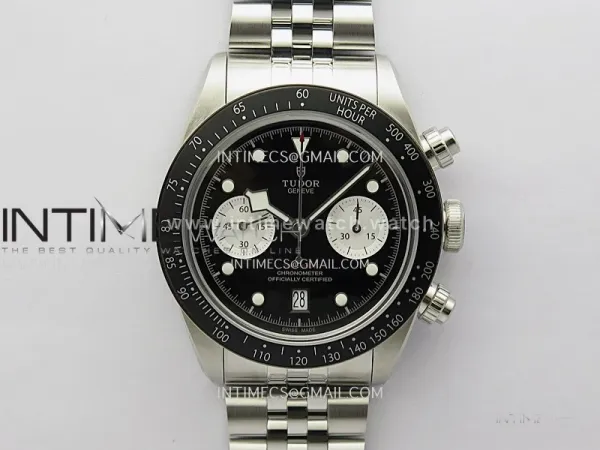 Black Bay Chrono M79360N SS ZF 1:1 Best Edition Black Dial On SS Bracelet DD7750